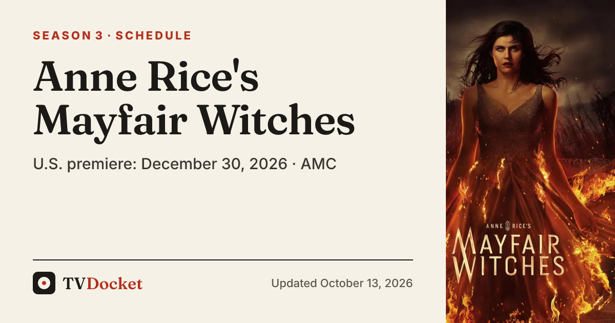 Anne Rice's Mayfair Witches Season 3 Release Date: Dec 30 on AMC